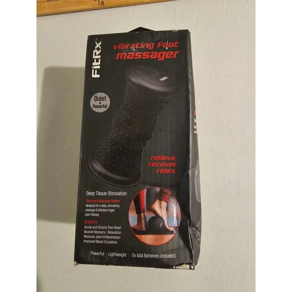 FitRx Vibrating Foot Massager Black Textured Nodes Trigger Point Relief